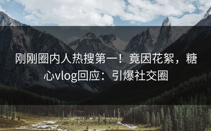 刚刚圈内人热搜第一！竟因花絮，糖心vlog回应：引爆社交圈