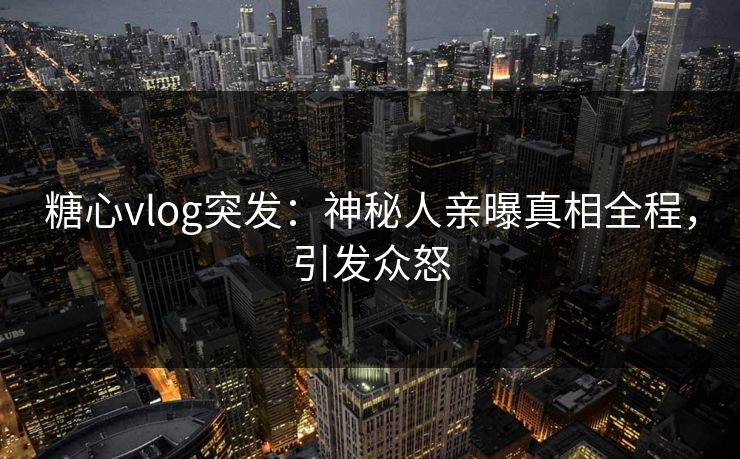 糖心vlog突发：神秘人亲曝真相全程，引发众怒