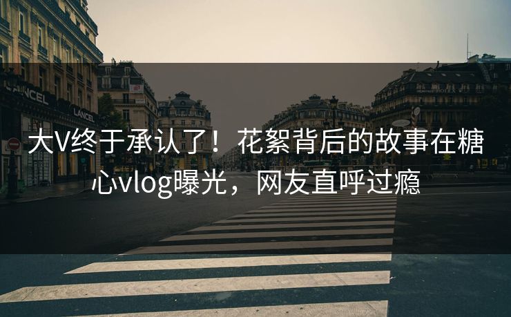 大V终于承认了！花絮背后的故事在糖心vlog曝光，网友直呼过瘾