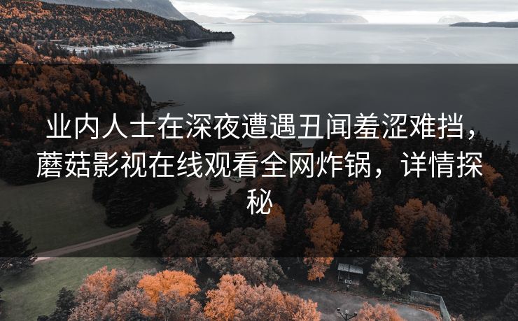 业内人士在深夜遭遇丑闻羞涩难挡，蘑菇影视在线观看全网炸锅，详情探秘