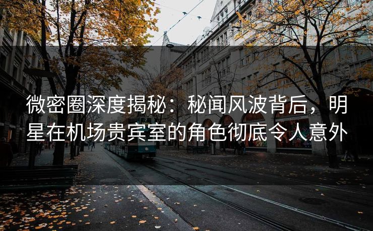 微密圈深度揭秘：秘闻风波背后，明星在机场贵宾室的角色彻底令人意外
