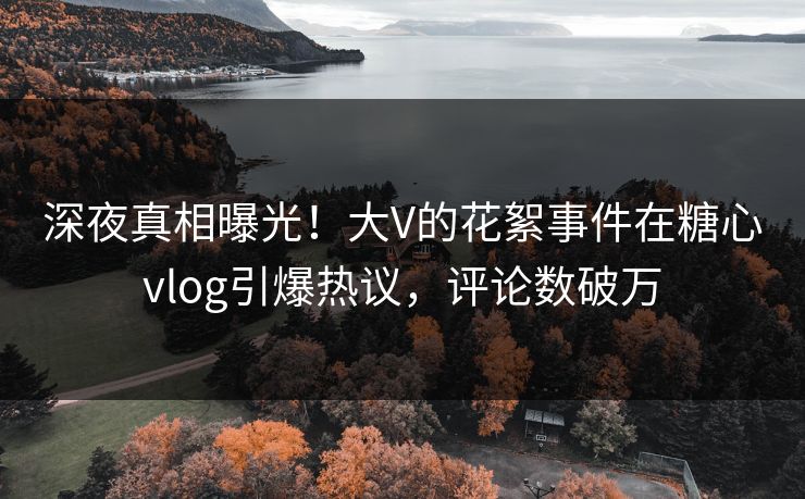 深夜真相曝光！大V的花絮事件在糖心vlog引爆热议，评论数破万