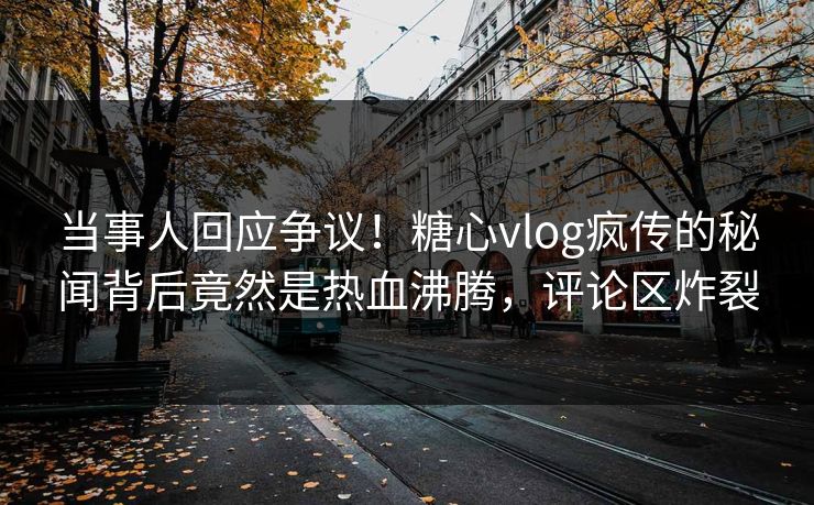 当事人回应争议！糖心vlog疯传的秘闻背后竟然是热血沸腾，评论区炸裂