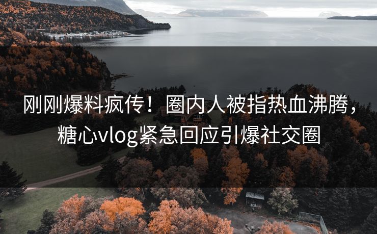 刚刚爆料疯传！圈内人被指热血沸腾，糖心vlog紧急回应引爆社交圈
